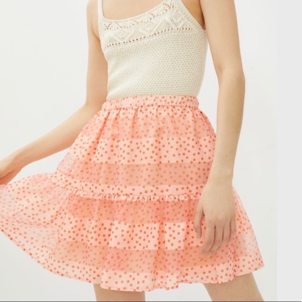 Anthropologie Corey Lynn Calter Peach Tulle Mini Skirt medium